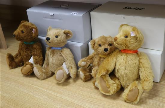 Steiff for Danbury Mint, four boxed bears,